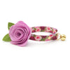 Cat Collar + Flower Set - "Pretty in Peony - Purple" - Peonies Cat Collar w/ Lavender Felt Flower (Detachable)