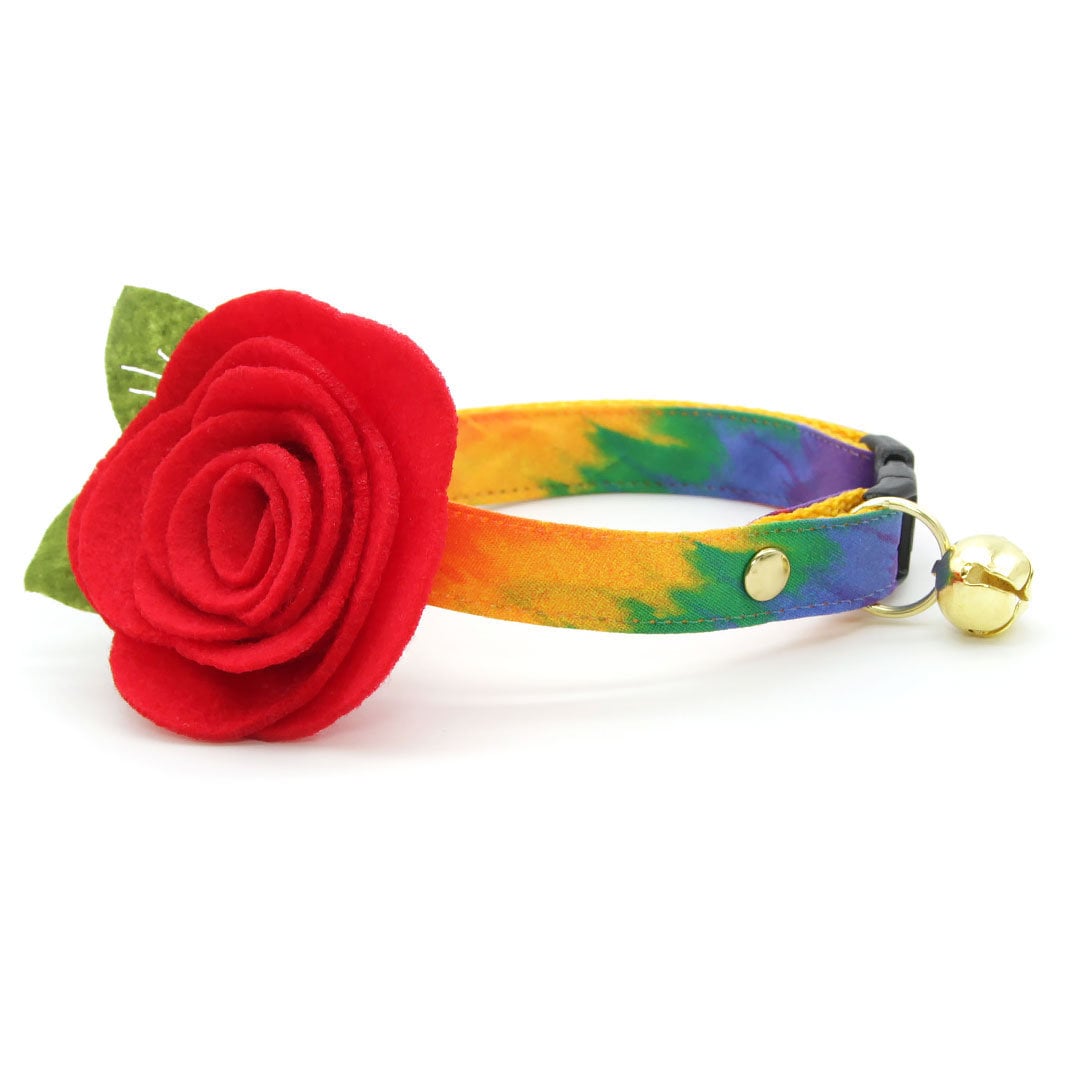Cat Collar - "Celebration" - Ombre Rainbow Cat Collar / Birthday, LGBTQ Pride / Breakaway or Non-Breakaway / Cat, Kitten + Small Dog Sizes