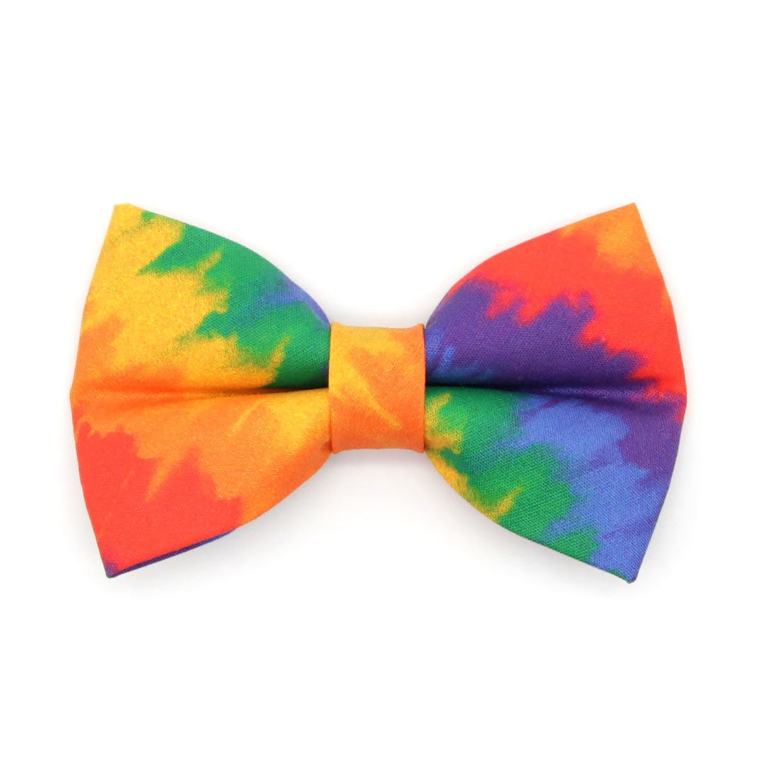 Bow Tie Cat Collar Set - "Celebration" - Ombre Rainbow Cat Collar w/ Matching Bowtie / Summer, LGBTQ+ Pride, Birthday, Fiesta / Cat, Kitten, Small Dog Sizes
