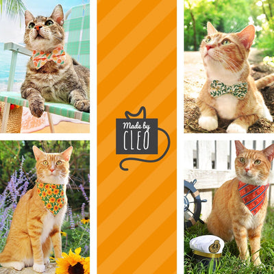 Bow Tie Cat Collar Set - "Sunflowers" - Yellow Floral Cat Collar w/ Matching Bowtie / Cat, Kitten, Small Dog Sizes
