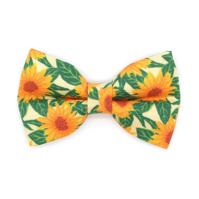 Bow Tie Cat Collar Set - "Sunflowers" - Yellow Floral Cat Collar w/ Matching Bowtie / Cat, Kitten, Small Dog Sizes