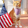 Pet Bandana - "Heritage" - Gingham Red White & Blue Plaid Bandana for Cat + Small Dog / Patriotic, Independence Day / Slide-on Bandana / Over-the-Collar (One Size)
