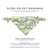 Pet Bandana - "Golden Vine" - Rifle Paper Co® Green Leaf Bandana for Cat + Small Dog / Slide-on Bandana / Over-the-Collar (One Size)