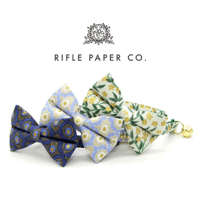 Pet Bow Tie - "Golden Vine" - Rifle Paper Co® Green Leaf Cat Bow / Summer, Fall, Forest, Garden / For Cats + Small Dogs (One Size)
