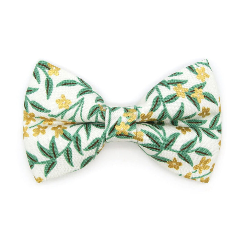 Pet Bow Tie - Merry Gold - Shimmery Gold Leaf Cat Bow Tie / Holiday, -  Made By Cleo