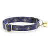 Cat Collar - "Santorini" - Rifle Paper Co® Metallic Gold & Blue Cat Collar / Breakaway Buckle or Non-Breakaway / Cat, Kitten + Small Dog Sizes