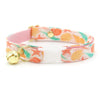 Cat Collar + Flower Set - "Seashell Beach" - Peach, Aqua & Coral Pink Shell Cat Collar w/ Mint Felt Flower (Detachable)