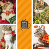 Bow Tie Cat Collar Set - "Woodland - Sky" - Pine Cones & Acorns Turquoise Blue Cat Collar w/ Matching Bowtie / Cat, Kitten, Small Dog Sizes