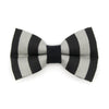 Pet Bow Tie - "Unexpected Guest" - Black & Gray Striped Cat Bow / Halloween / For Cats + Small Dogs (One Size)