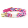 Cat Collar + Flower Set - "Margeaux" - Liberty Of London® Floral Cat Collar w/ Baby Pink Felt Flower (Detachable)