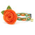 Cat Collar + Flower Set - "Scenic Route" - Aqua, Green & Orange Fall Plaid Cat Collar w/ Orange Felt Flower (Detachable)