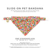 Pet Bandana - "Ambrosia" - Liberty Of London® Floral Bandana for Cat + Small Dog / Purple, Green & Orange / Slide-on Bandana / Over-the-Collar (One Size)
