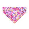 Pet Bandana - "Margeaux" - Liberty Of London® Floral Bandana for Cat + Small Dog / Neon Pink & Purple / Slide-on Bandana / Over-the-Collar (One Size)