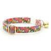 Bow Tie Cat Collar Set - "Ambrosia" - Liberty of London® Floral Cat Collar w/ Matching Bowtie / Pink, Green & Purple / Cat, Kitten, Small Dog Sizes