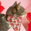 Cat Collar - "Winter Blooms - Pink" - Christmas Poinsettia Cat Collar / Holiday Floral / Breakaway Buckle or Non-Breakaway / Cat, Kitten + Small Dog Sizes