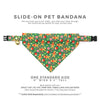 Pet Bandana - "Christmas Treats - Green" - Holiday Gingerbread Bandana for Cat + Small Dog / Slide-on Bandana / Over-the-Collar (One Size)