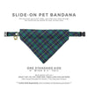 Pet Bandana - "Hunter" - Dark Green Tartan Plaid Bandana for Cat + Small Dog / Holiday + Christmas / Slide-on Bandana / Over-the-Collar (One Size)