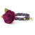Cat Collar + Flower Set - "Morgan Le Fey" - Purple Plaid Cat Collar w/ Plum Felt Flower (Detachable)