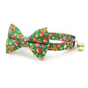 Bow Tie Cat Collar Set - "Christmas Treats - Green" - Gingerbread Holiday Cat Collar w/ Matching Bowtie / Cat, Kitten, Small Dog Sizes