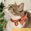 Bow Tie Cat Collar Set - "Christmas Treats - Red" - Gingerbread Holiday Cat Collar w/ Matching Bowtie / Cat, Kitten, Small Dog Sizes