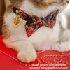 Bow Tie Cat Collar Set - "Canterbury" - Holiday Tartan Plaid Cat Collar w/ Matching Bowtie / Christmas, Winter / Cat, Kitten, Small Dog Sizes