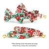 Pet Bow Tie - "Winter Blooms - Pink" - Christmas Poinsettia Cat Bow Tie / Holiday Floral / For Cats + Small Dogs (One Size)