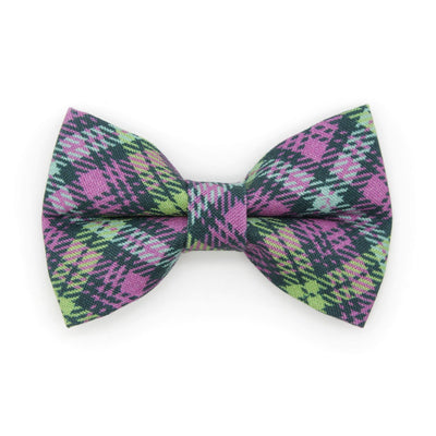 Pet Bow Tie - "Morgan Le Fey" - Purple Plaid Cat Bow Tie / For Cats + Small Dogs (One Size)