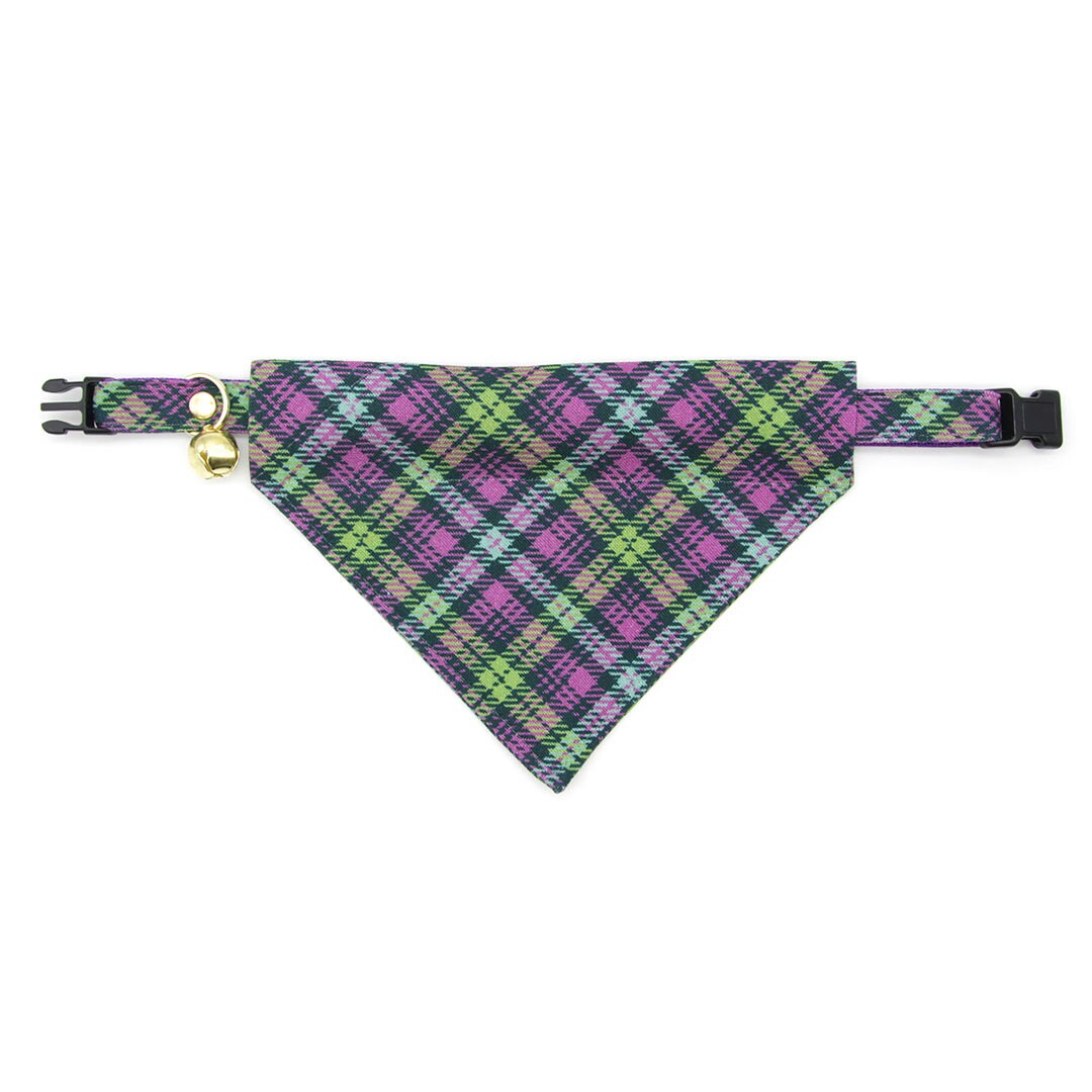 Cat Collar - "Morgan Le Fey" - Purple Plaid Cat Collar / Breakaway Buckle or Non-Breakaway / Cat, Kitten + Small Dog Sizes