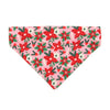 Pet Bandana - "Winter Blooms - Pink" - Poinsettia Bandana for Cat + Small Dog / Christmas Floral / Slide-on Bandana / Over-the-Collar (One Size)