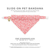 Pet Bandana - "Sakura" - Cherry Blossom Pink Bandana for Cat + Small Dog / Spring, Easter, Floral / Slide-on Bandana / Over-the-Collar (One Size)