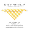 Pet Bandana - "Picnic" - Gingham Yellow Bandana for Cat + Small Dog / Spring, Easter, Summer / Slide-on Bandana / Over-the-Collar (One Size)