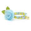 Cat Collar + Flower Set - "Spring Chicks - Blue" - Easter Cat Collar w/ Sky Blue Felt Flower (Detachable)