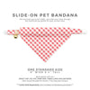 Pet Bandana - "Coquette" - Gingham Pink Bandana for Cat + Small Dog / Spring, Easter, Summer / Slide-on Bandana / Over-the-Collar (One Size)