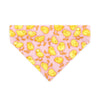 Pet Bandana - "Spring Chicks - Pink" - Easter Pink Bandana for Cat + Small Dog / Spring, Baby Chick / Slide-on Bandana / Over-the-Collar (One Size)