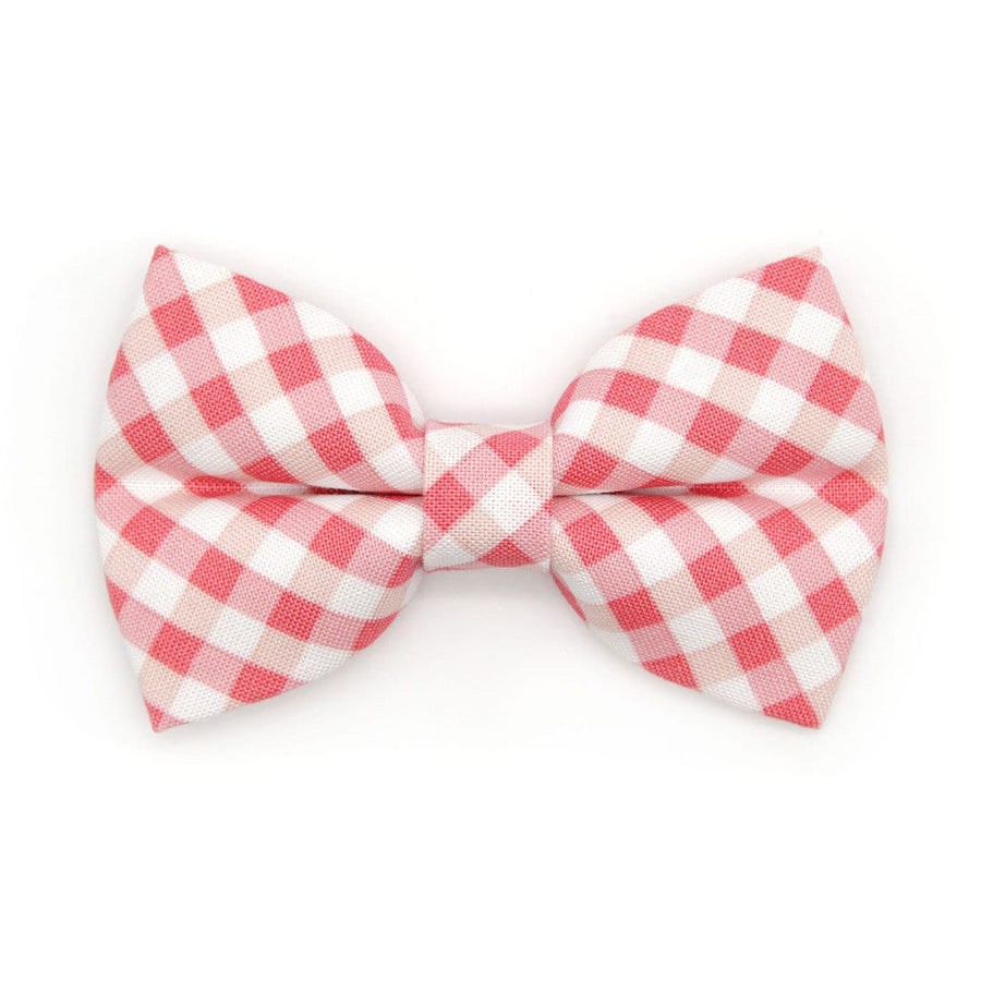 Pet Bow Tie - "Coquette" - Gingham Pink Bow Tie / Spring, Easter, Wedding / For Cats + Small Dogs (One Size)